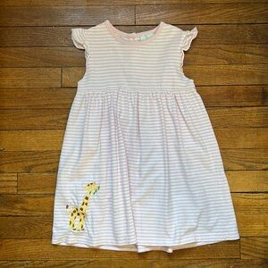 Little English Striped Giraffe Dress (Size 6)